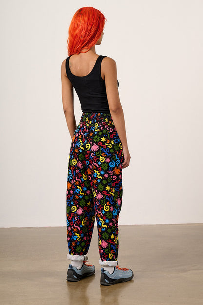 Alexa - Cotton Trousers in Bright Astral Print