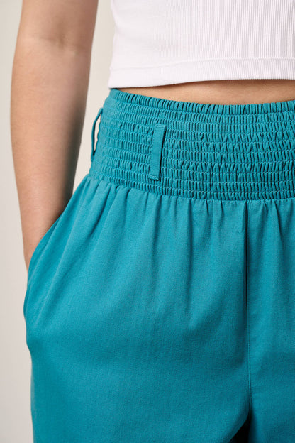 Alexa - Cotton Trousers in Pagoda Blue