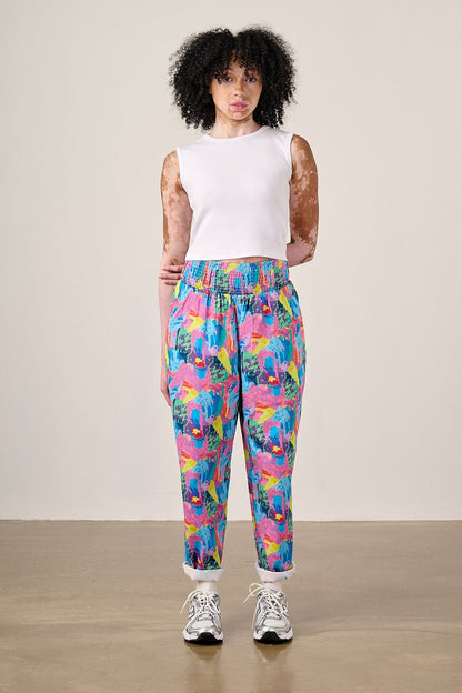 L.E Alexa - Cotton Trousers in Arthouse & Yak