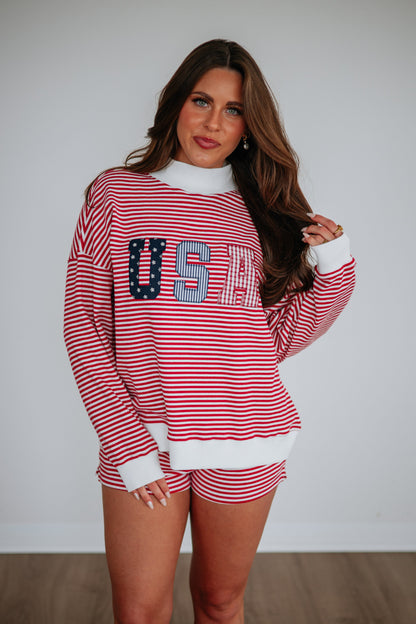 Red, White, & Cute Pullover
