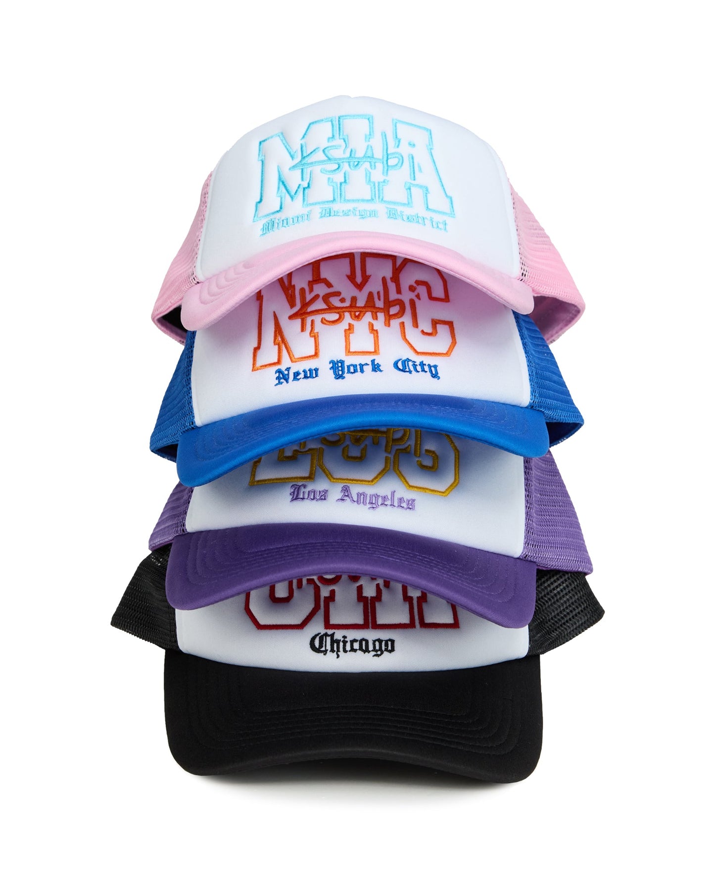 LA AND THE STREETS TRUCKER CAP PURPLE