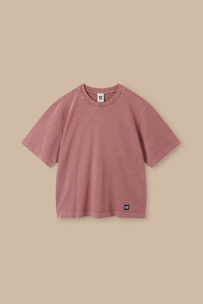 Noa - Cotton Boxy T-Shirt in Washed Pink