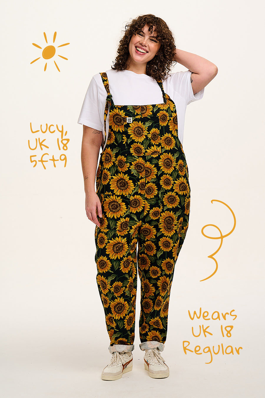 Original - Cotton Dungarees in Sunflower Print