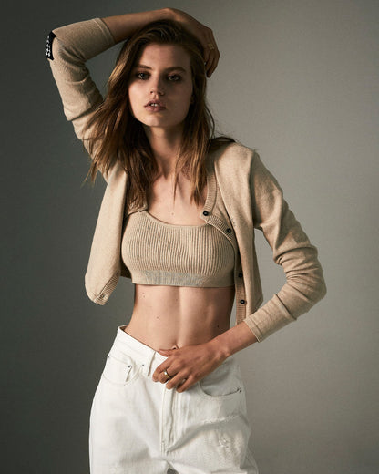 KNIT BRALETTE OAT