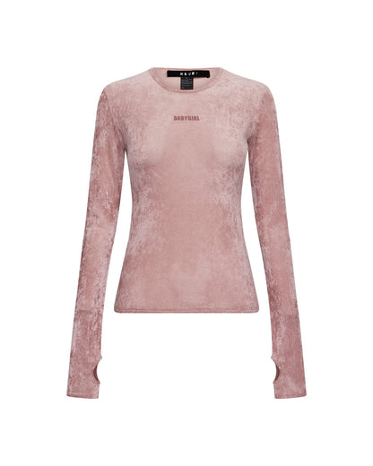BABY GIRL MESH LS TOP CAMEO PINK