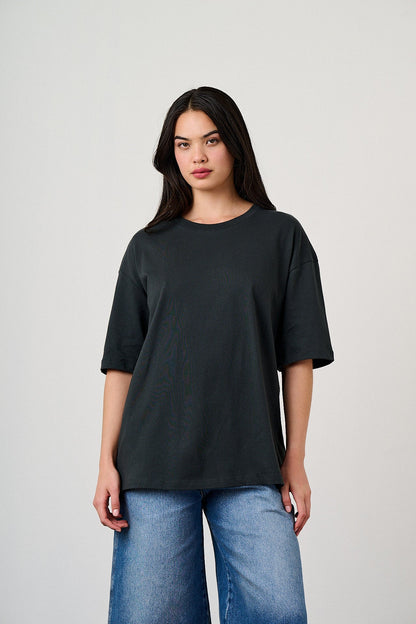Benny - Oversized Cotton T-Shirt in Black