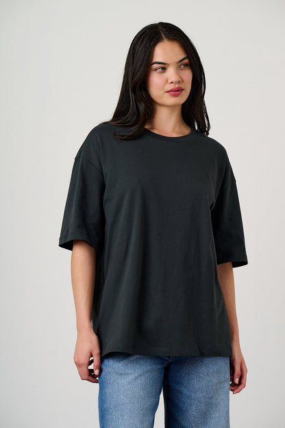 Benny - Oversized Cotton T-Shirt in Black