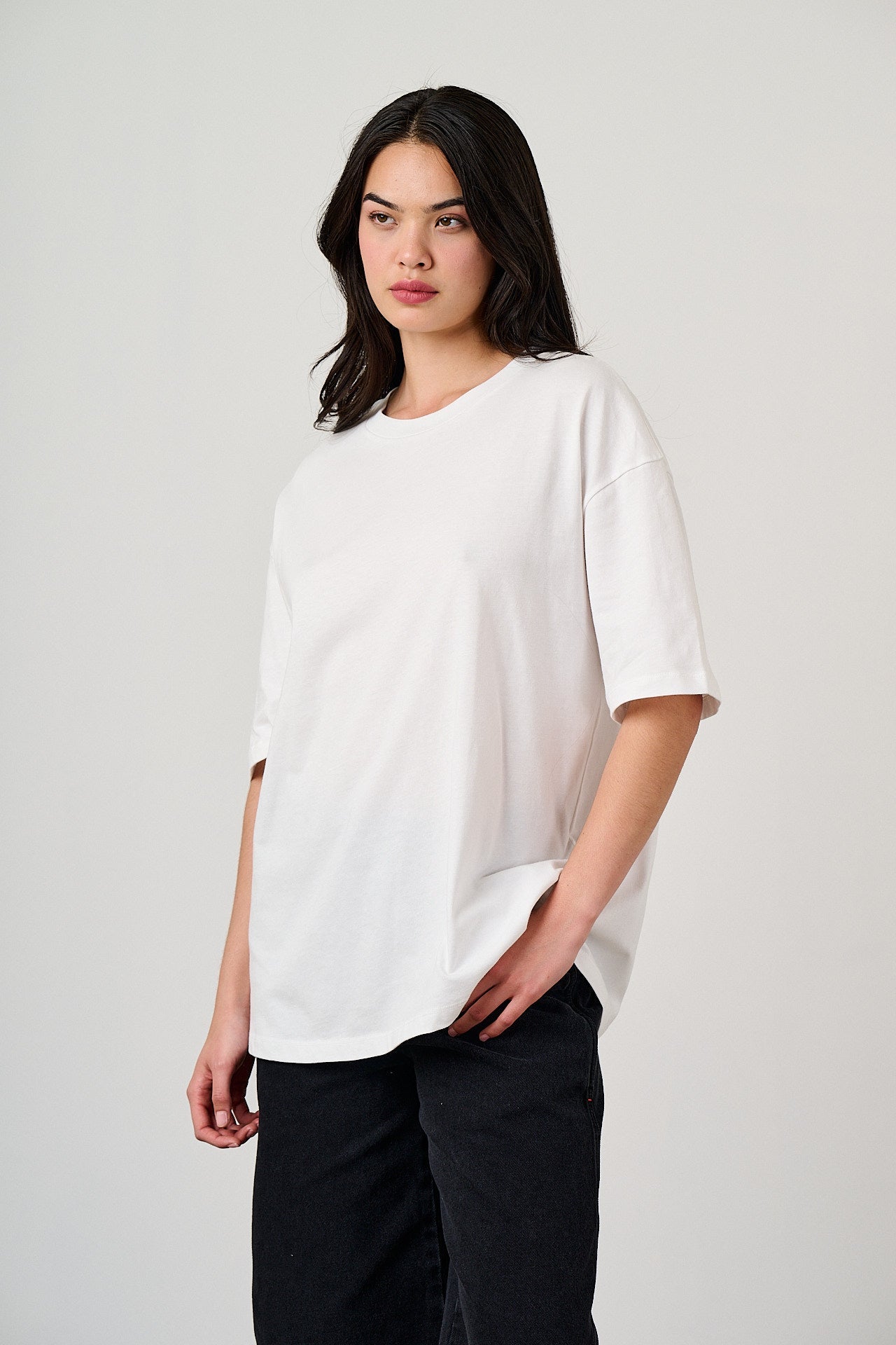Benny - Oversized Cotton T-Shirt in Ecru