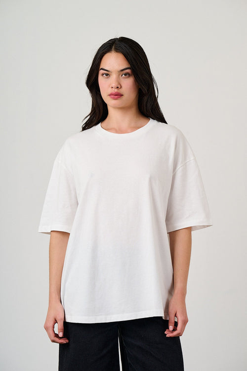 Benny - Oversized Cotton T-Shirt in Ecru