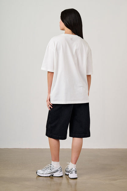 Benny - Oversized Cotton T-Shirt in Ecru