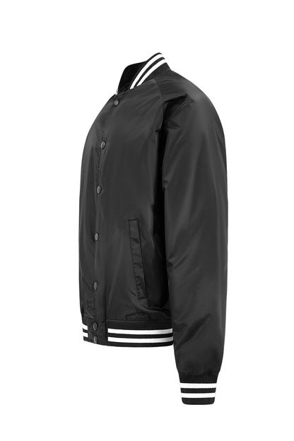 Men's Essential Solid Snap Button Varsity Jacket