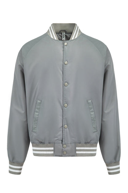 Men's Essential Solid Snap Button Varsity Jacket
