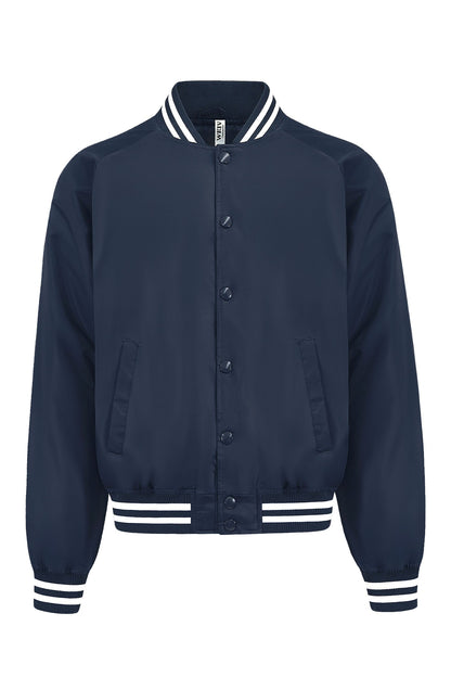 Men's Essential Solid Snap Button Varsity Jacket