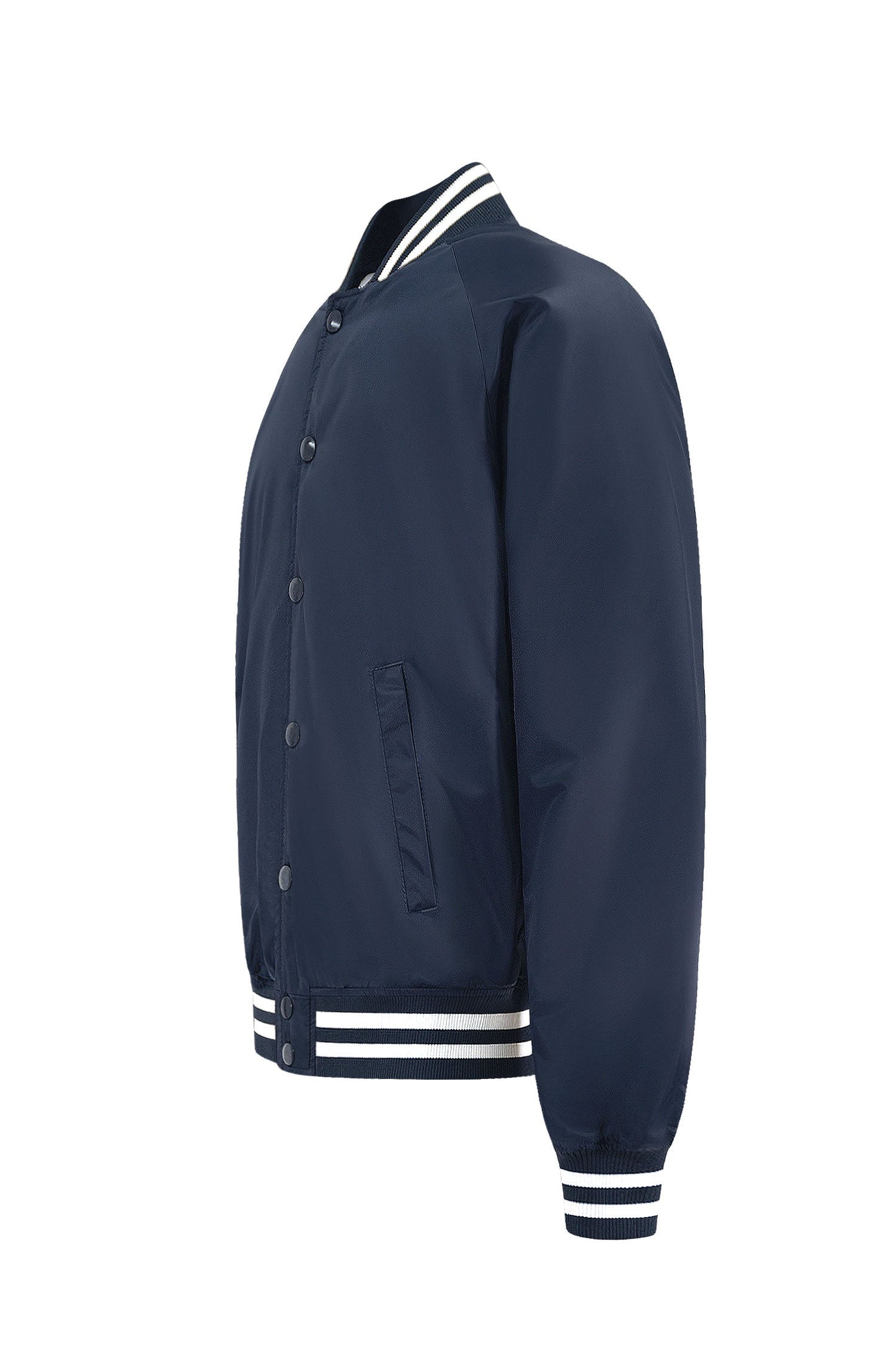 Men's Essential Solid Snap Button Varsity Jacket
