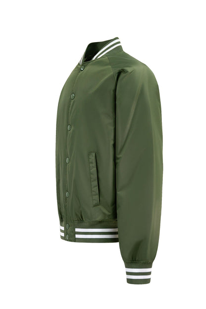 Men's Essential Solid Snap Button Varsity Jacket
