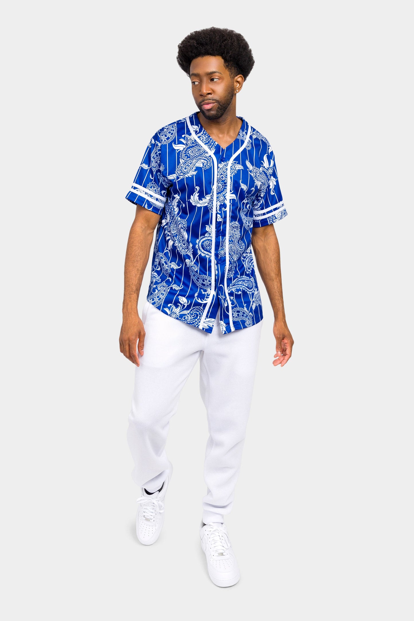 Essential Pinstripe Bandana Paisley Baseball Jersey
