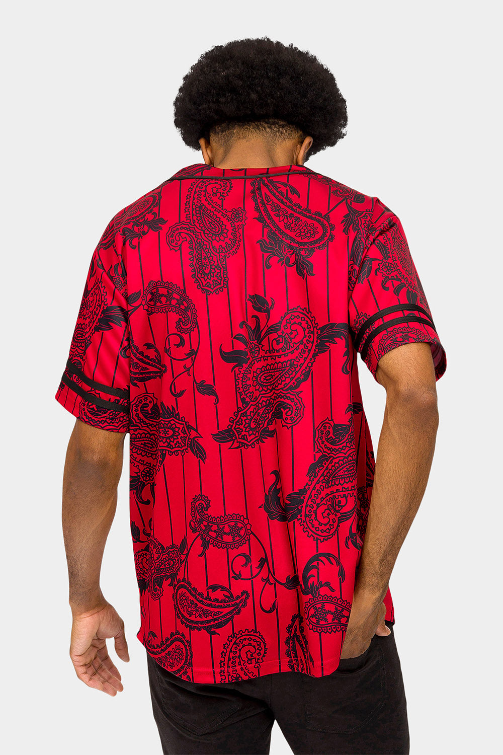 Essential Pinstripe Bandana Paisley Baseball Jersey