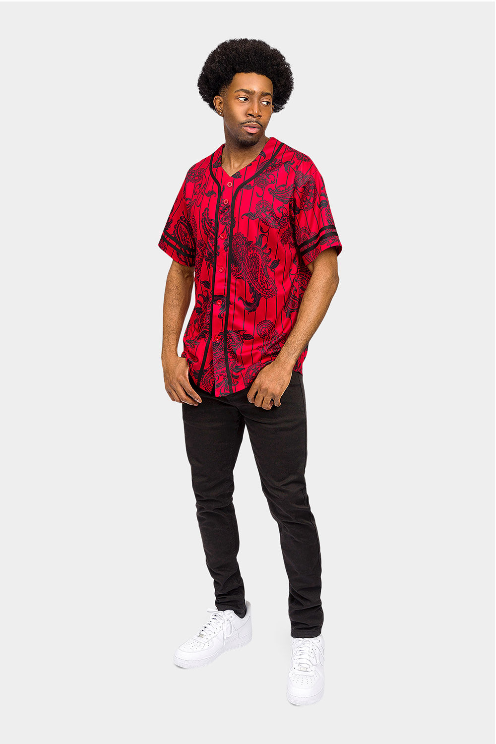 Essential Pinstripe Bandana Paisley Baseball Jersey