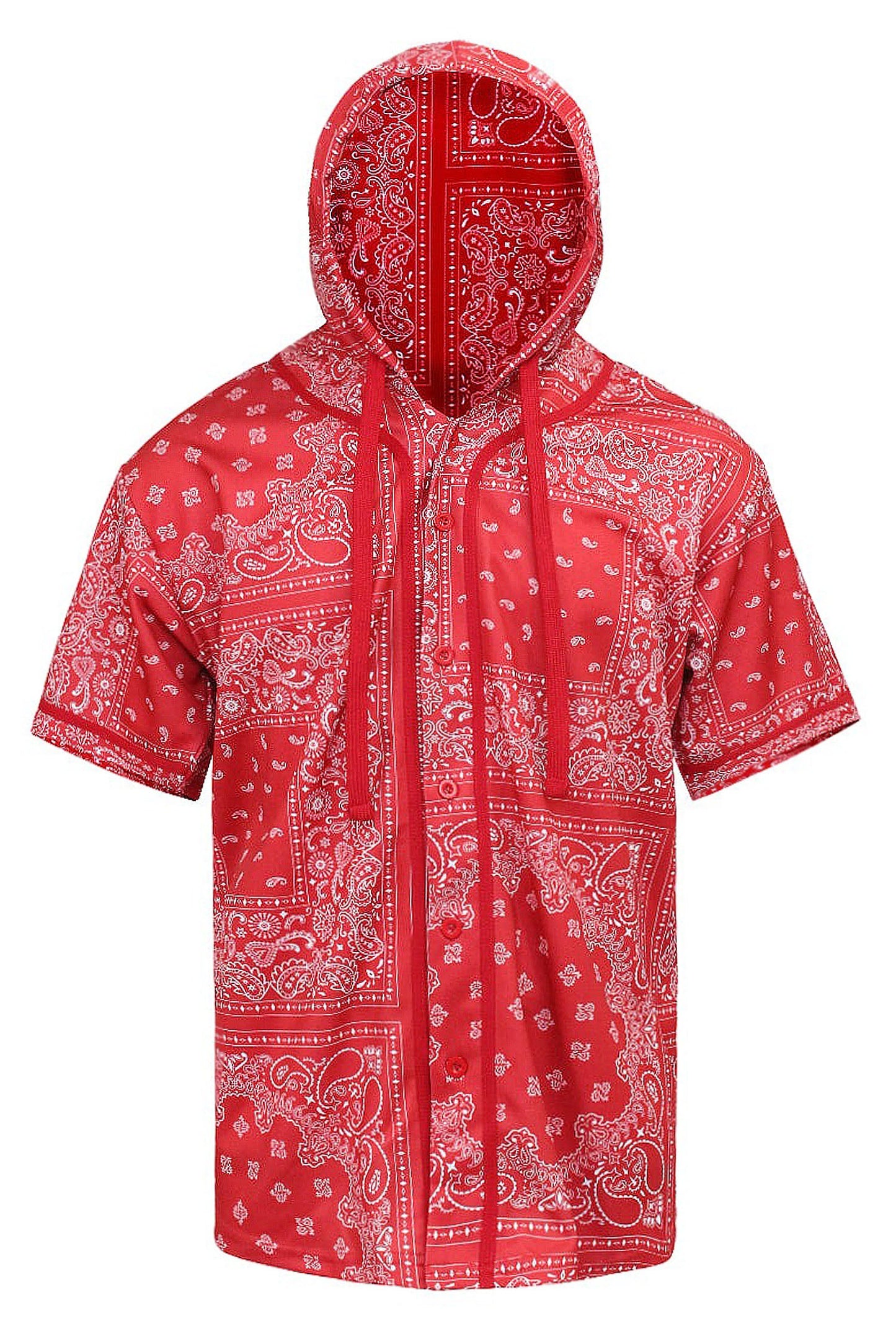 Men's Essential Hooded Bandana Baseball Short Sleeve Jersey