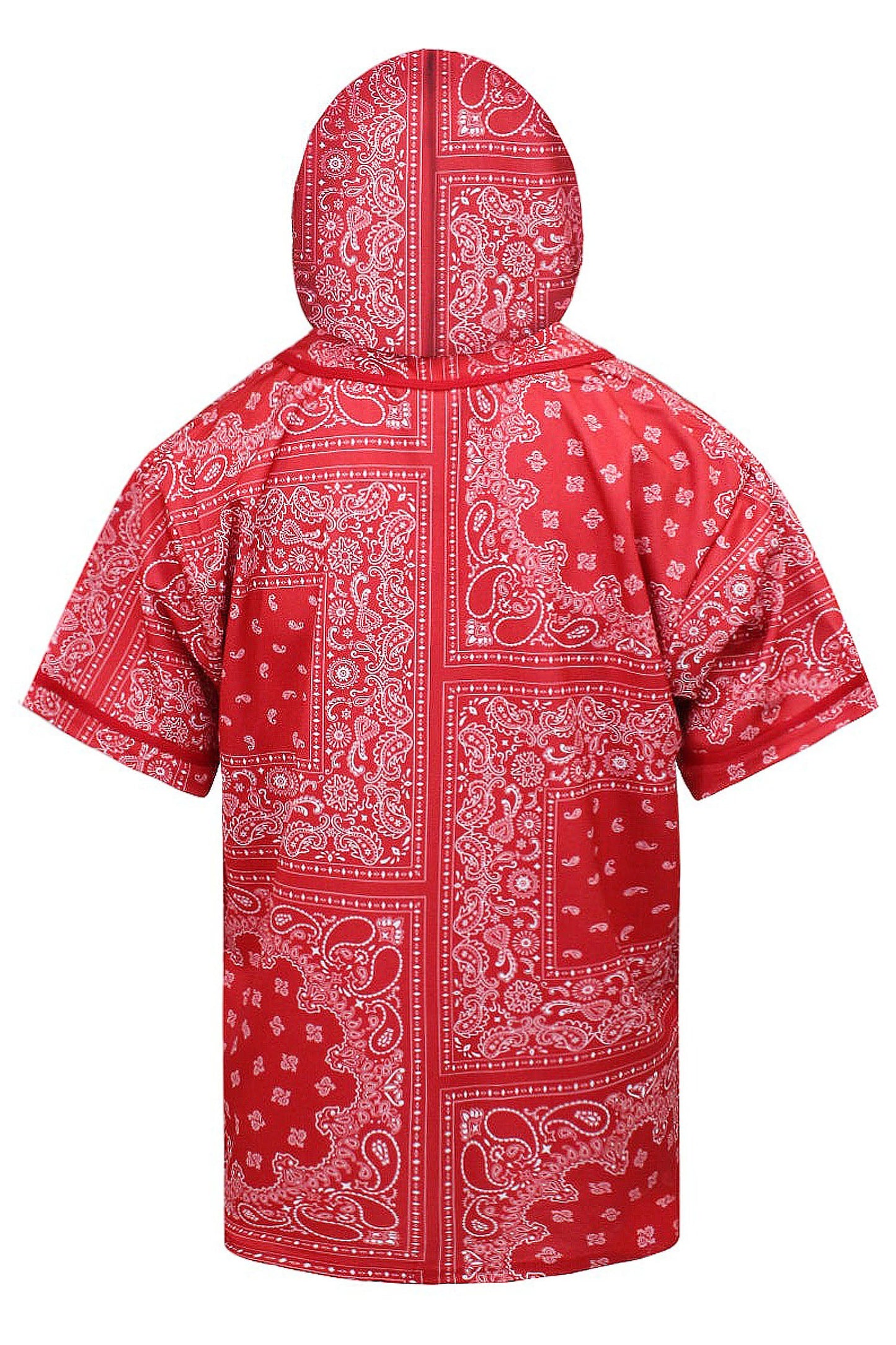 Men's Essential Hooded Bandana Baseball Short Sleeve Jersey