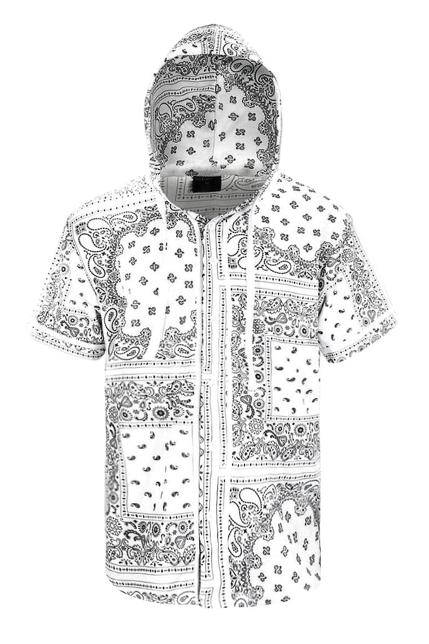 Men's Essential Hooded Bandana Baseball Short Sleeve Jersey