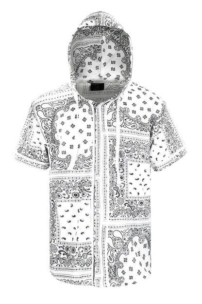 Men's Essential Hooded Bandana Baseball Short Sleeve Jersey