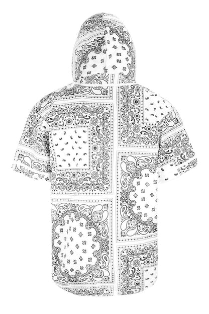 Men's Essential Hooded Bandana Baseball Short Sleeve Jersey