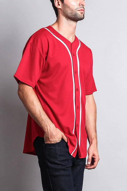 Baseball Button Down Short Sleeve Jersey