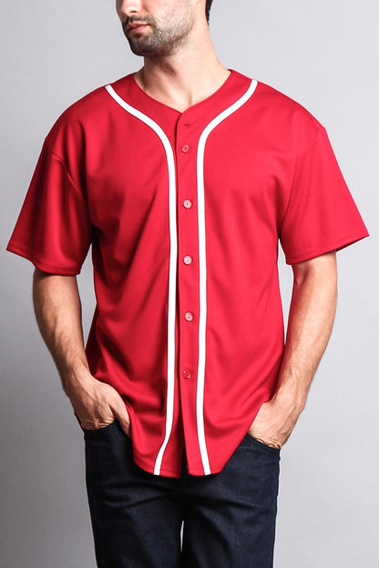 Baseball Button Down Short Sleeve Jersey