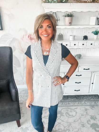 Let's Run Away Striped Vest