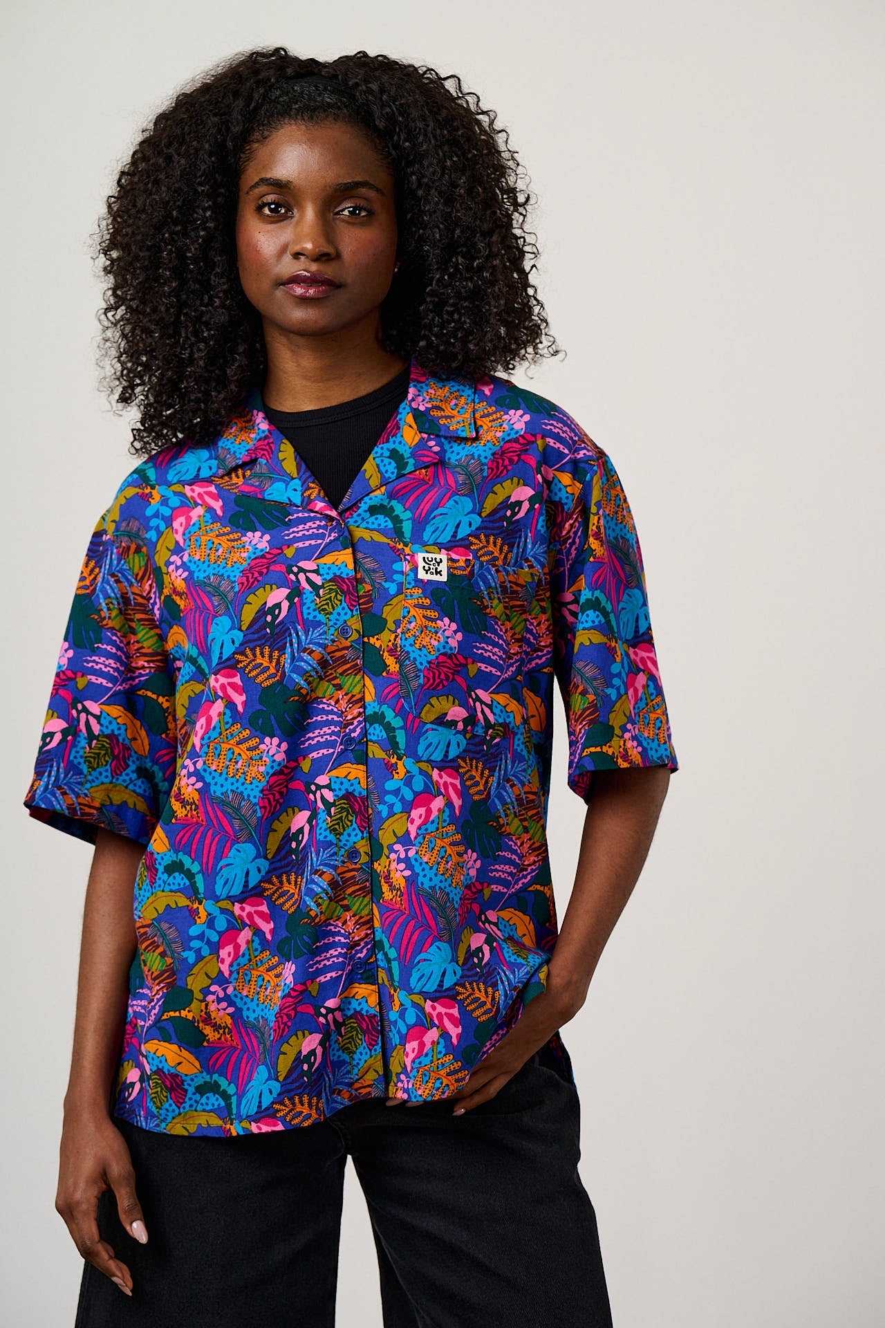 Cam - Viscose Shirt in Wild Expression Print