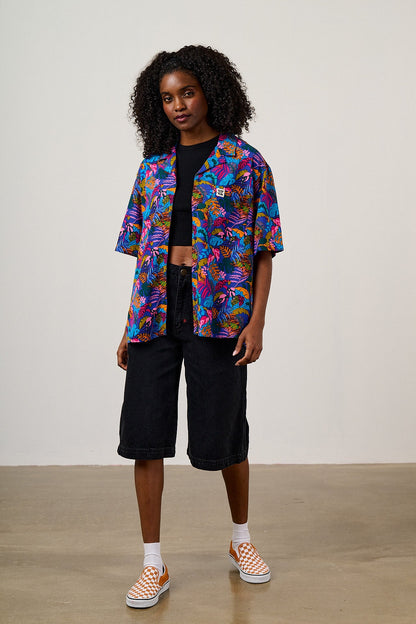 Cam - Viscose Shirt in Wild Expression Print