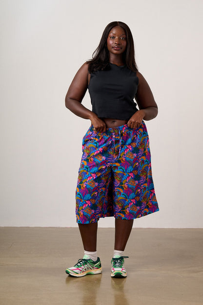 Carlos - Viscose Shorts in Wild Expression Print