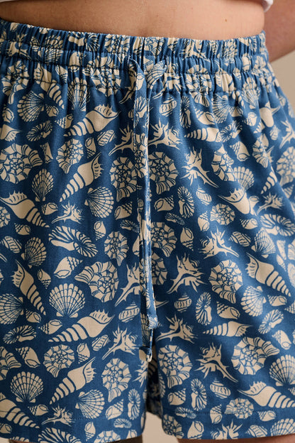 Charlie - Cotton Shorts in Blue Shells