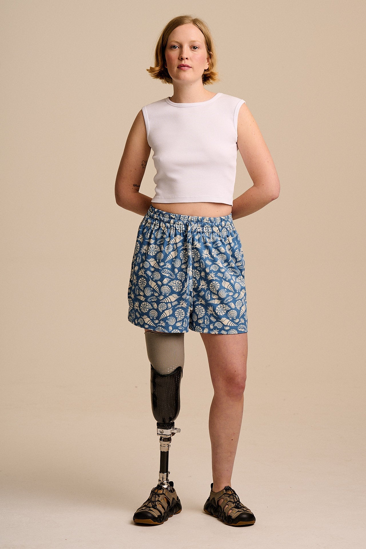 Charlie - Cotton Shorts in Blue Shells
