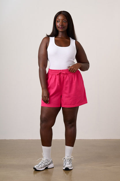 Charlie  - Cotton Shorts in Fuchsia Rose