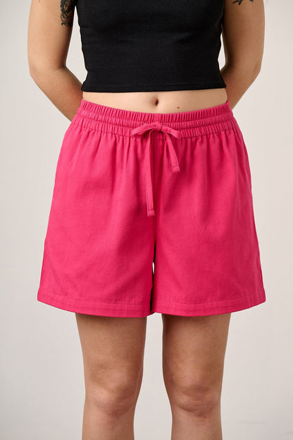 Charlie  - Cotton Shorts in Fuchsia Rose