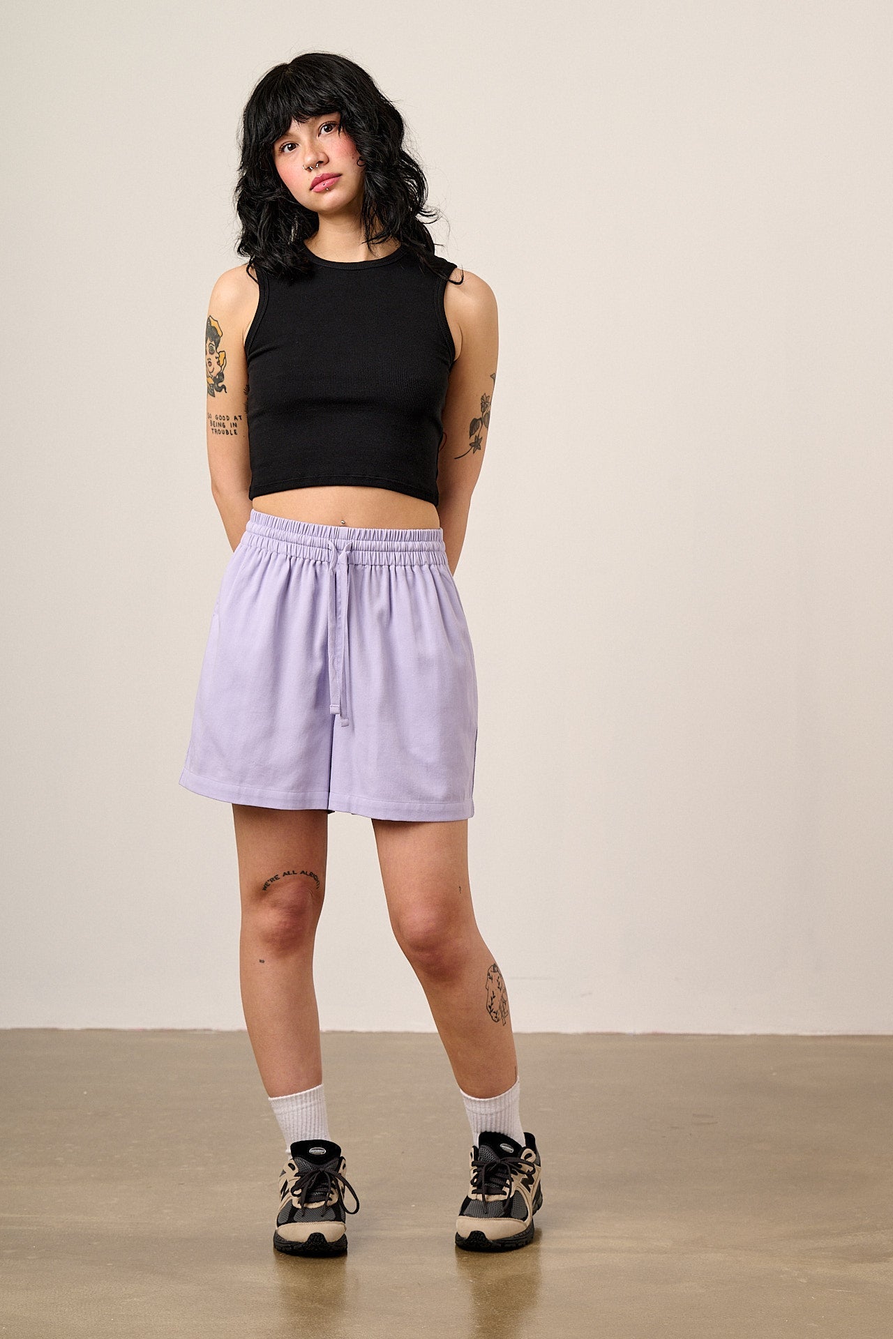 Charlie - Cotton Shorts in Lilac