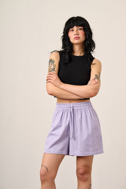 Charlie - Cotton Shorts in Lilac