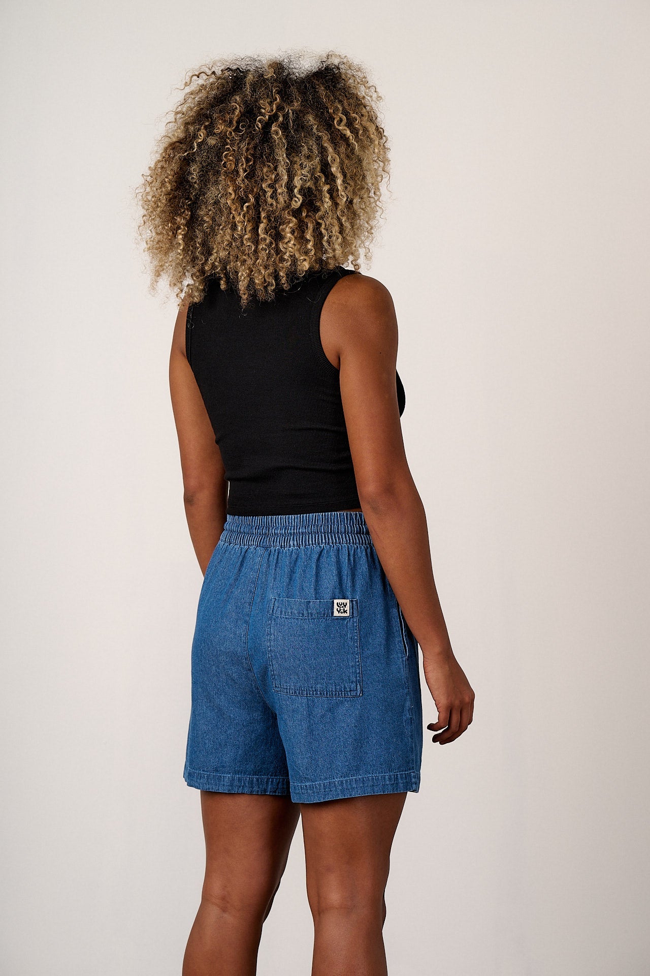 Charlie - Cotton Shorts in Mid Blue
