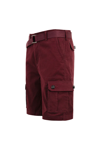 Men's Essential Solid Belted Cargo Shorts