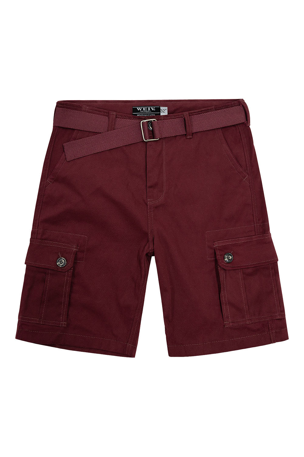 Men's Essential Solid Belted Cargo Shorts