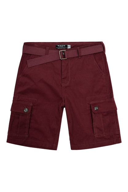 Men's Essential Solid Belted Cargo Shorts