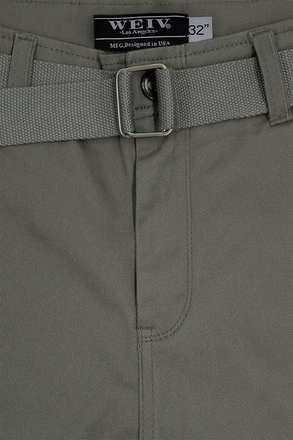 Men's Essential Solid Belted Cargo Shorts