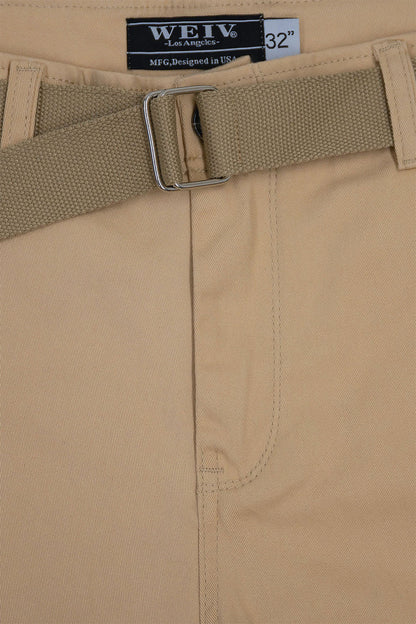 Men's Essential Solid Belted Cargo Shorts