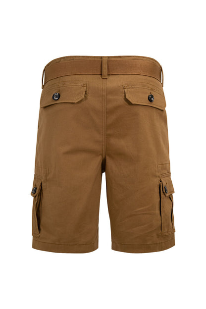 Men's Essential Solid Belted Cargo Shorts