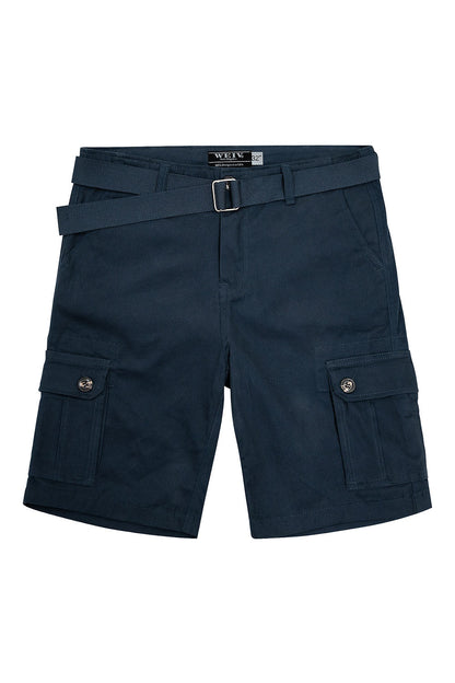 Men's Essential Solid Belted Cargo Shorts