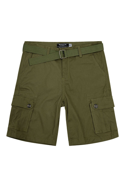 Men's Essential Solid Belted Cargo Shorts
