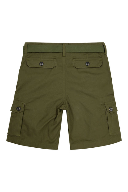Men's Essential Solid Belted Cargo Shorts