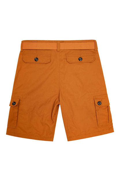 Men's Essential Solid Belted Cargo Shorts